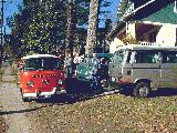 Tom's Syncro Westy and assorted breadloaf busses at the bottom of the driveway